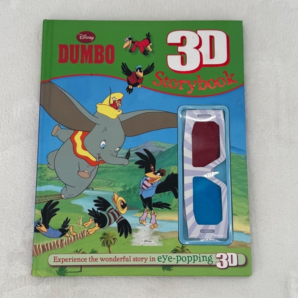 Disney Dumbo 3D Storybook Kids Toddler Book Hardcover W/ 3D Glasses 2011 Edition